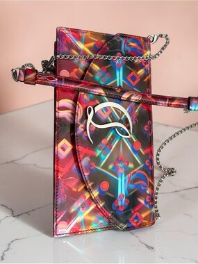 Rare Christian Louboutin Loubinthesky Discolaser Crossbody Clutch.